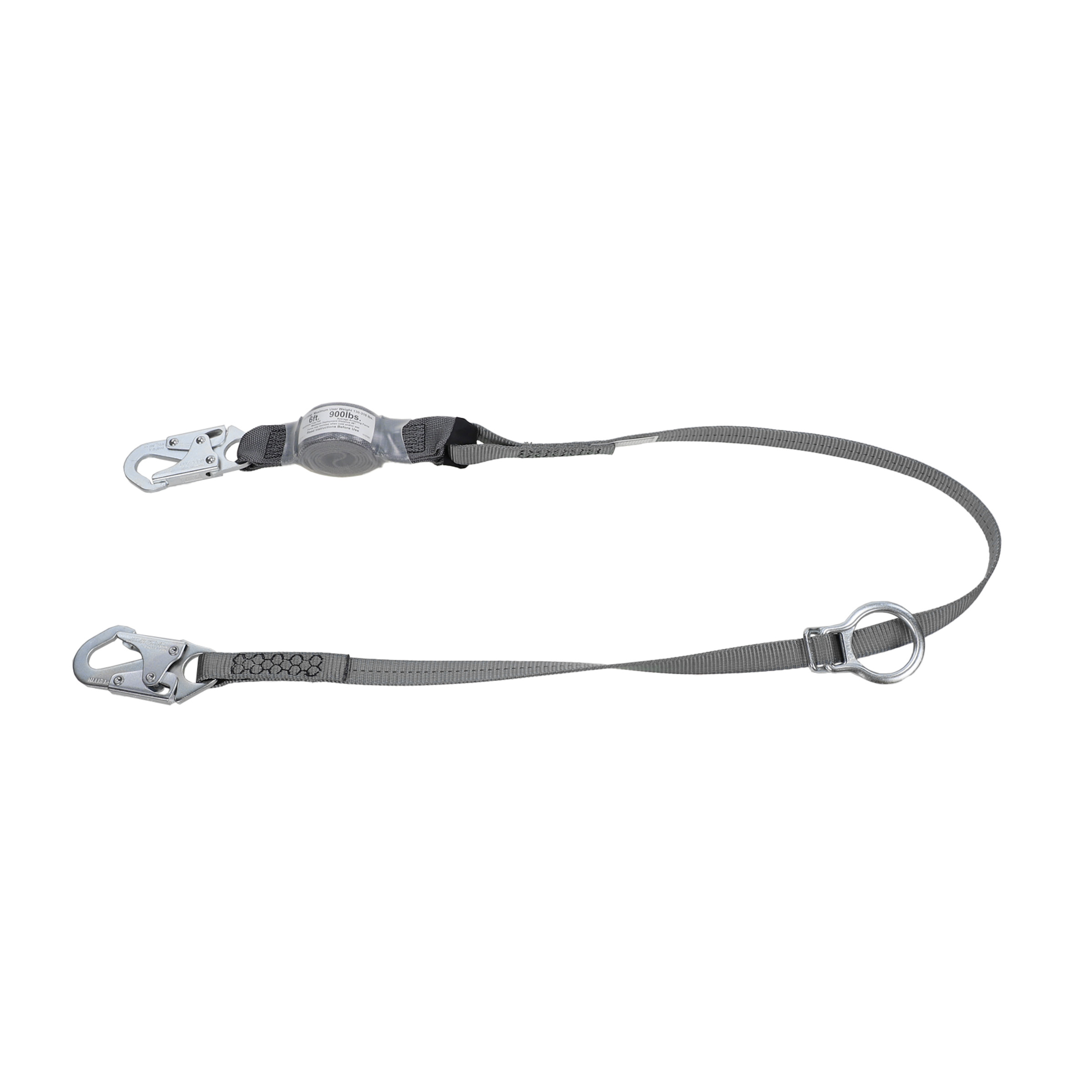 V-Series Standard single-leg adjustable energy absorbing lanyard,Tie-back, 6', 36C snaphook,ANSI Z359.13